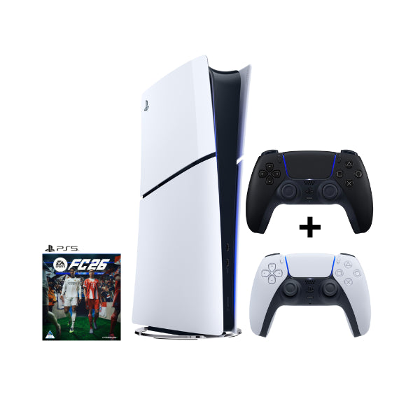PlayStation 5 Slim Digital EA FC 26 + Black DualSense Controller Bundle