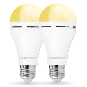 Aurora Emergency LED Light Bulb E27 | Rechargeable Backup 2 Pack